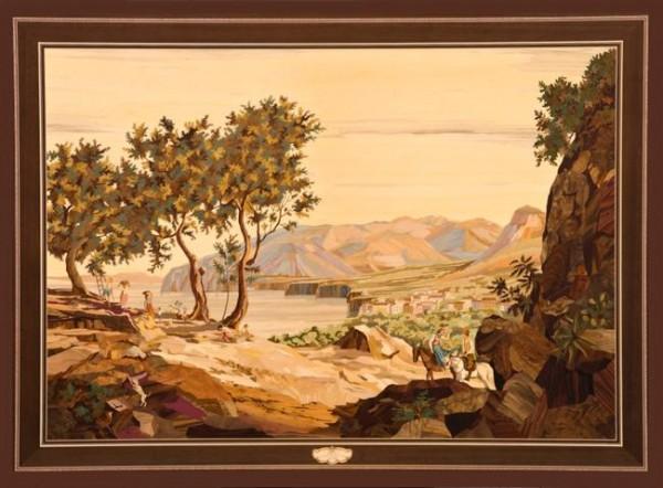 Quadro realizzato con le tecnica secolare dell'intarsio, molto usato a Sorrento di ALENAPOLI Tour